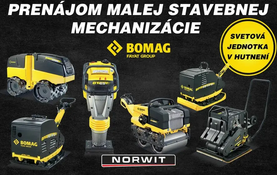 Prenájom stavebnej mechanizácie Bomag