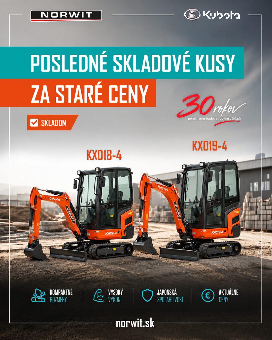 Posledné skladové kusy Kubota za staré ceny